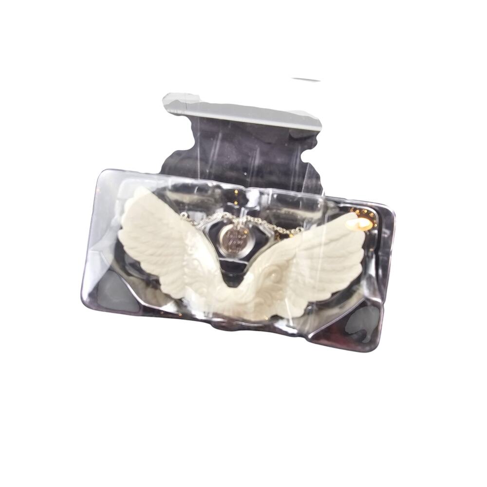 Hallmark Keepsake Angel Wings Ornament Follow Your Bliss 2011 White Silver